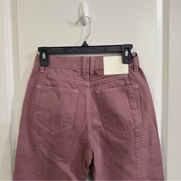 Proenza Schouler White Label Washed Denim Cropped Stovepipe Jeans in Pink - Picture 11 of 13